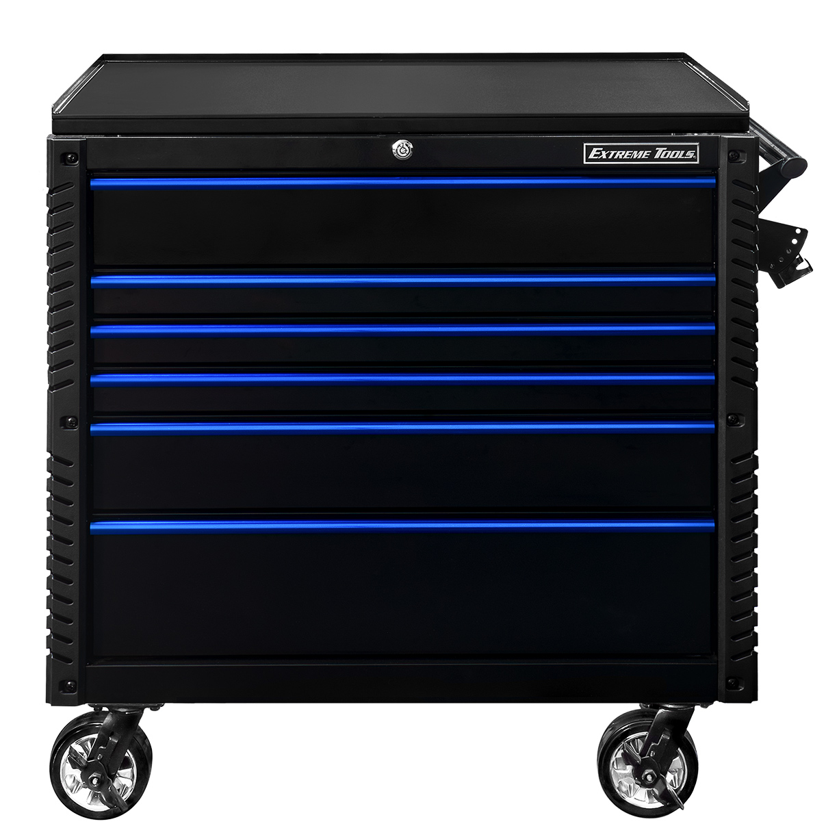 used toolboxExtreme Tools 41 6-Drawer Deluxe Tool Cart with Pry Bar Holders And Flip Top