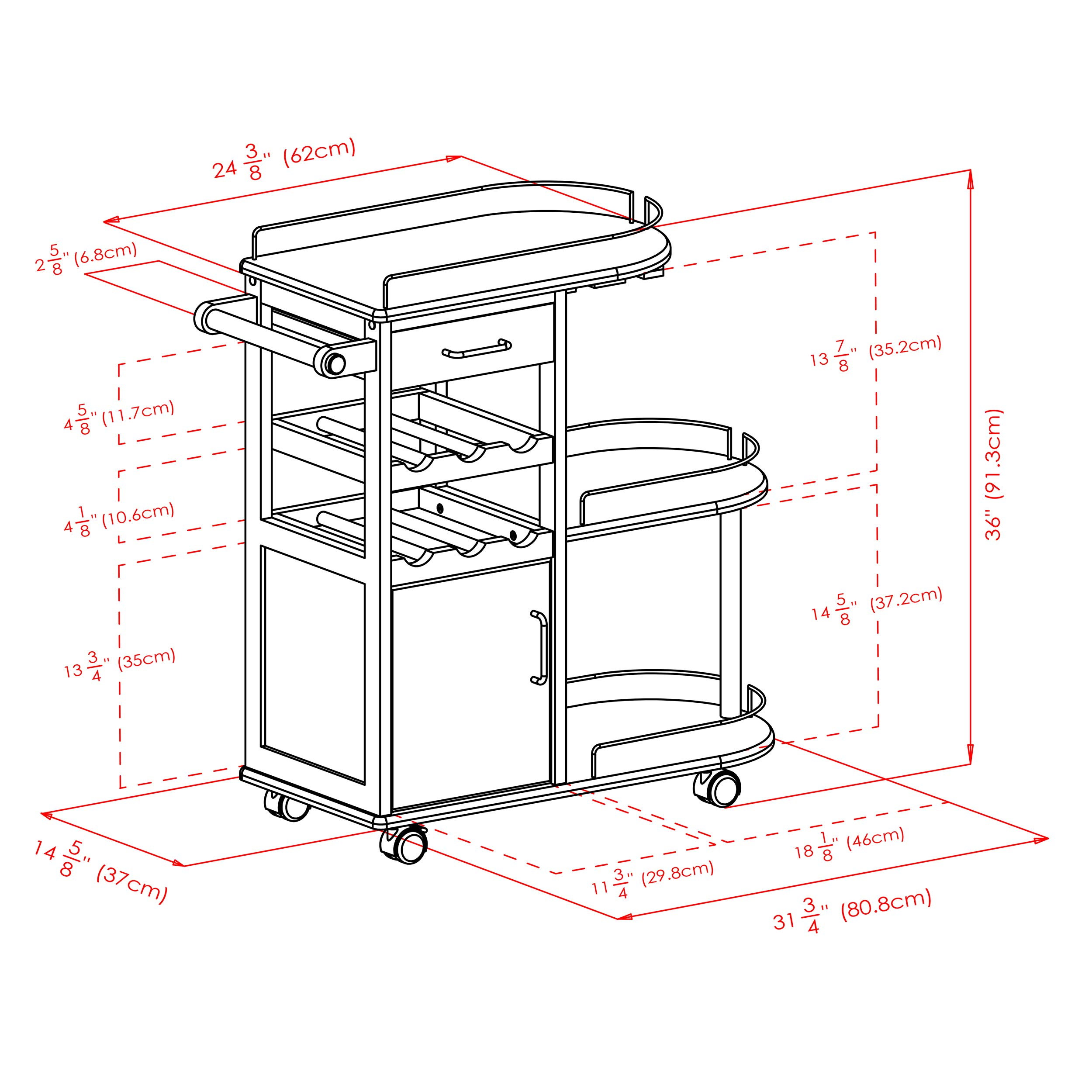 【Furniture】Winsome Trading, Inc. Jimmy Cart, Espreso