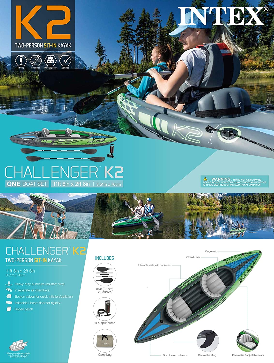 Inflatable Set with Aluminum Oars