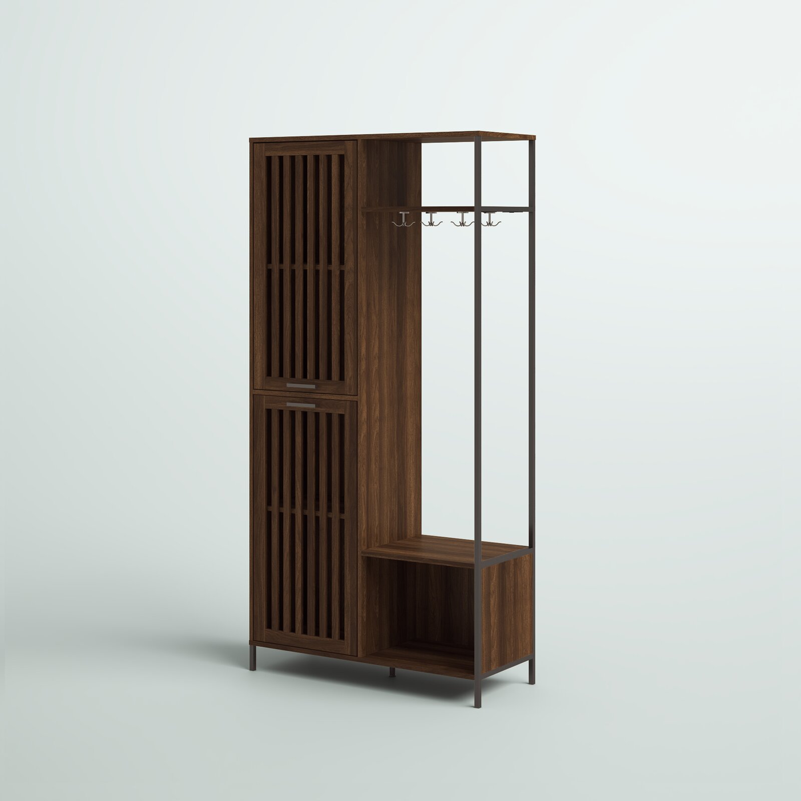 【Furniture】Mcquillen 36'' Wide Hall Tree with Shoe Storage