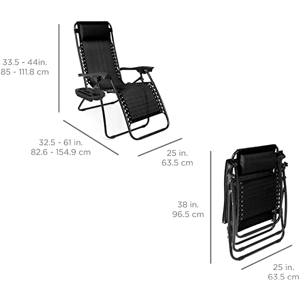 Best Choice Products Set of 2 Adjustable Steel Mesh Zero Gravity Lounge Chair Recliners w/Pillows and Cup Holder Trays - Burgundy