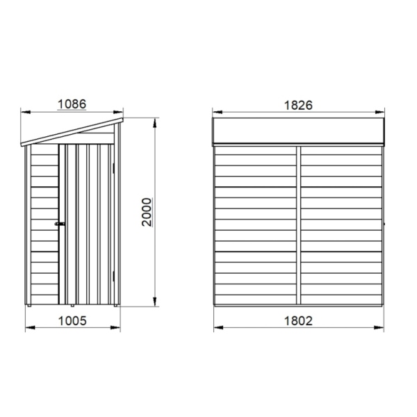 Overlap Pressure Treated 3 x 6 Pent Shed - No Window