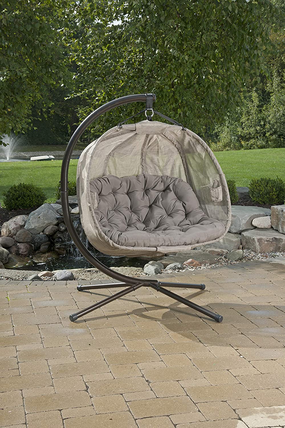 【Home&Garden】Hanging Pumpkin Loveseat Chair with Stand