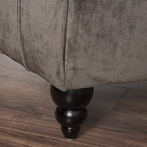 Christopher Knight Home Rubie Velvet Chaise, Grey