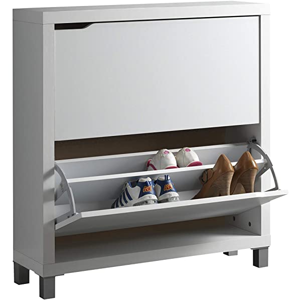 Baxton Studio Simms Modern Shoe Cabinet, Dark Brown