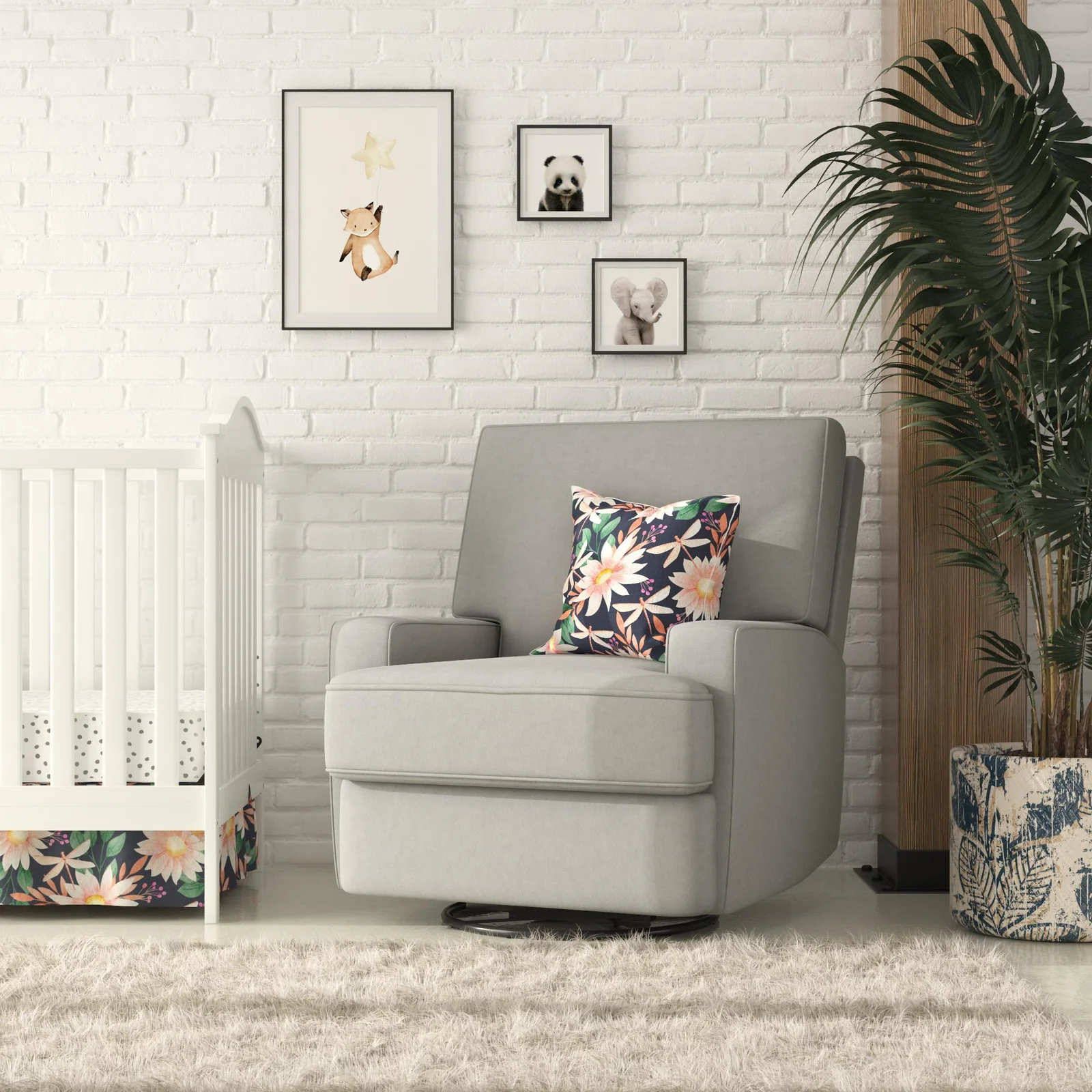 【Furniture】Abingdon Swivel Reclining Glider Nursery Chair