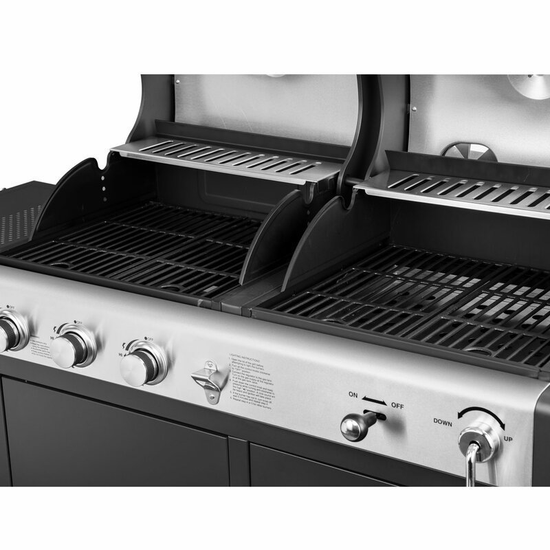 Burner Freestanding Liquid Propane 25500 BTU Gas & Charcoal Grill